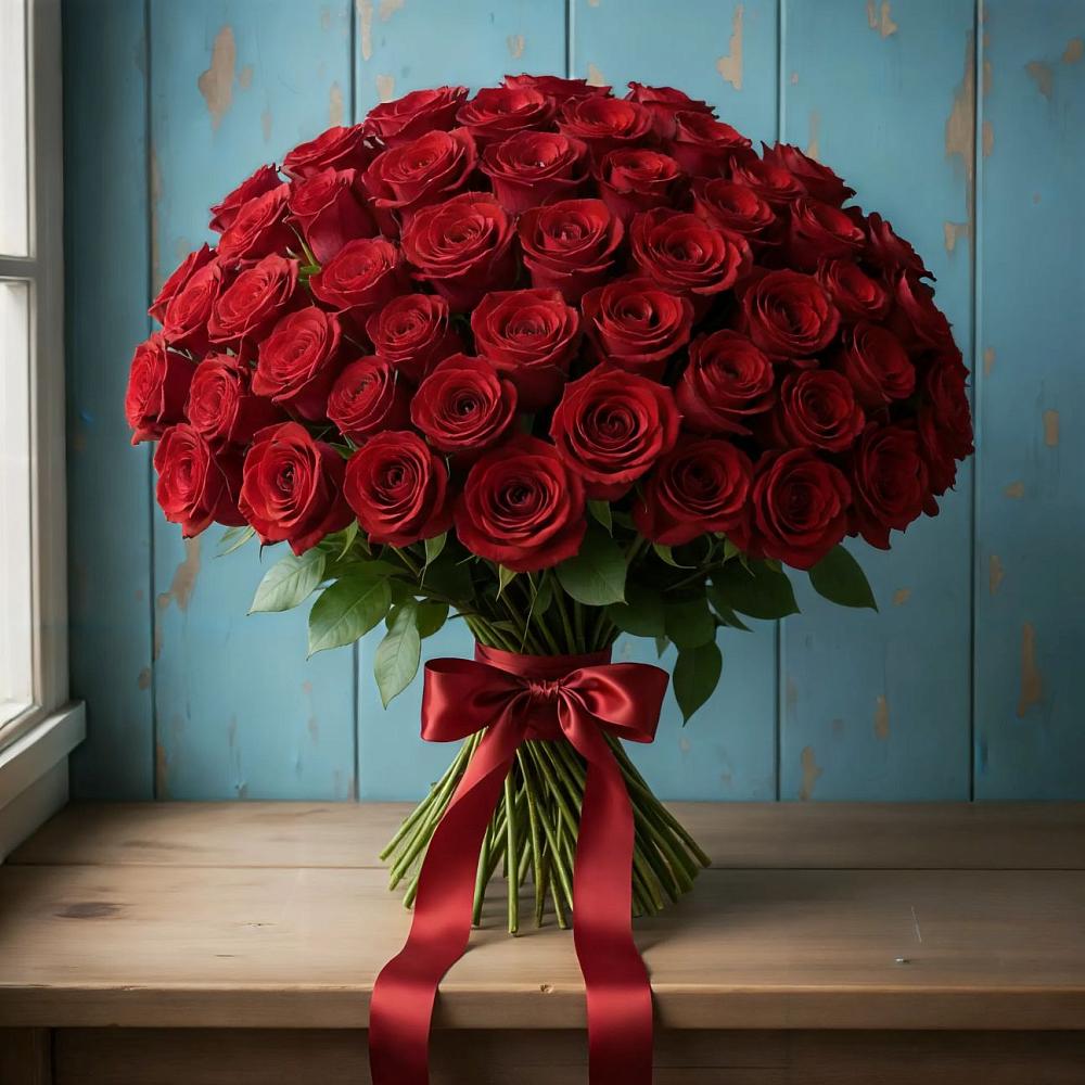 Букет Красные розы Блэк Меджик в Кетово