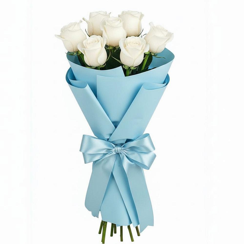 Букет 7 белых роз Проуд в Кетово