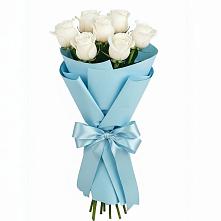 Букет 7 белых роз Проуд в Кетово