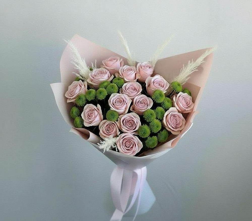 Букет цветов из: Розы и Хризантемы в Кетово