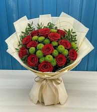 Букет цветов из:  Розы и Хризантемы в Кетово