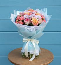 Букет цветов из:  Хризантемы и Розы в Кетово