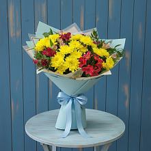 Букет цветов из:  Альстромерии и Хризантемы в Кетово